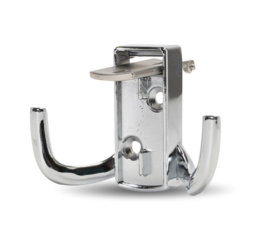 Крючок, 397, двухрожковый, металл, хром/брашированный никель