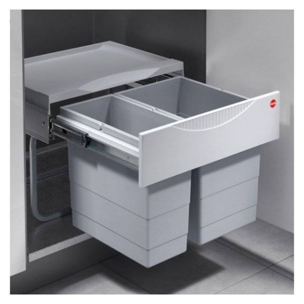Выдвижная система контейнеров, 1х18л, 1х12л, 434х330х347мм, в шкаф от 500мм, Space Saving Tandem S