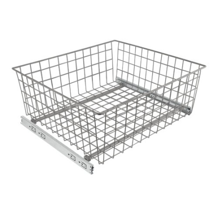 Решетчатая выдвижная емкость, 535х475х200мм, шариковые направляющие, серебро