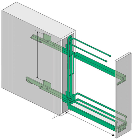 Корзина 150мм, для полотенец, с направл. полн. выдвиж., плав. закрыв, 3D, антрацит, Kessebohmer
