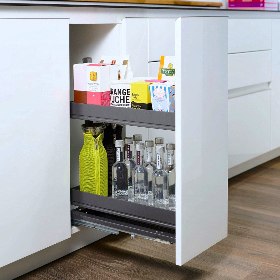 Выдвижная система Диспенса Джуниор Слим в базу 400мм, h=640-728 мм, антрацит, Kessebohmer