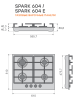 Варочная панель газовая Spark 604 BME, 60 см, черная матовая эмаль, Konigin