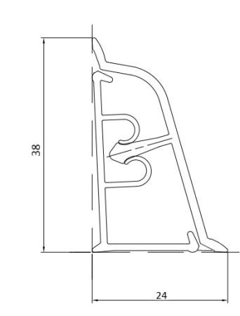 Плинтус LB-38, L=3000мм, мрамор серый