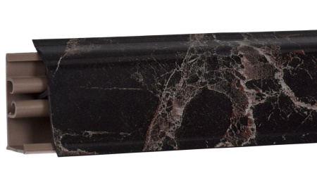 Плинтус LB-38, L=3000мм, мрамор марквина черный глянец 