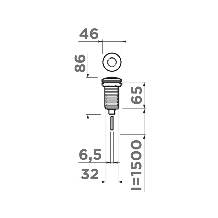 Пневматическая кнопка для измельчителя SW-01-BN, нерж. сталь