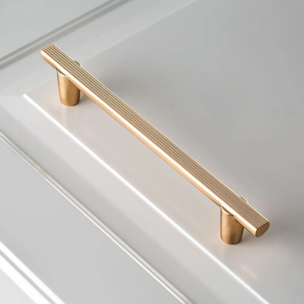 Ручка-скоба, RAY, 128мм, металл, брашированное золото