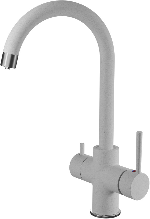 Смеситель GranFest Quarz Z-5422, с краном питьевой воды, серый