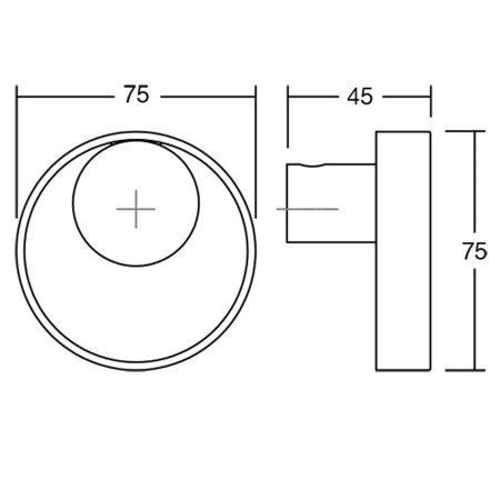 Крючок ORBIT, P7007075ZM226, 75х75х45мм, однорожковый, металл, черный матовый/медь, Viefe