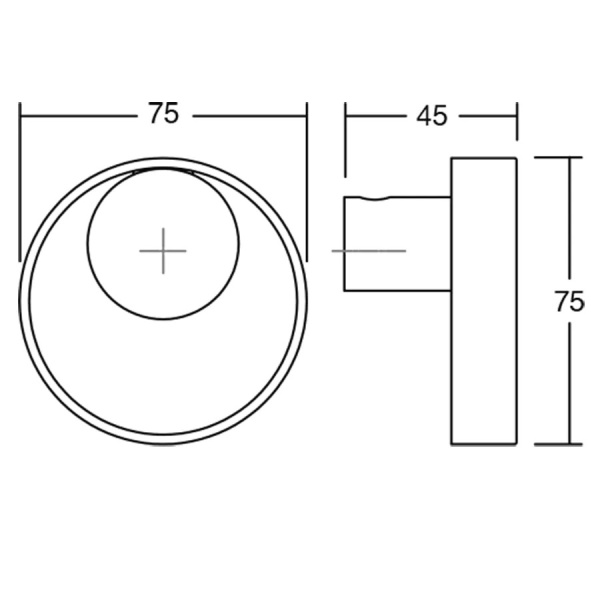Крючок ORBIT, P7007075ZM226, 75х75х45мм, однорожковый, металл, черный матовый/медь, Viefe