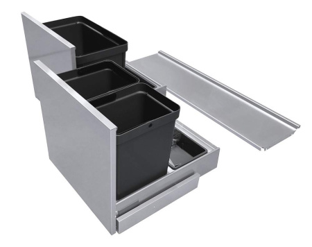 Выдвижная система с ведрами Base System, 2х10л, 1х21л, 863х445х445мм, в шкаф 900мм, под мойку