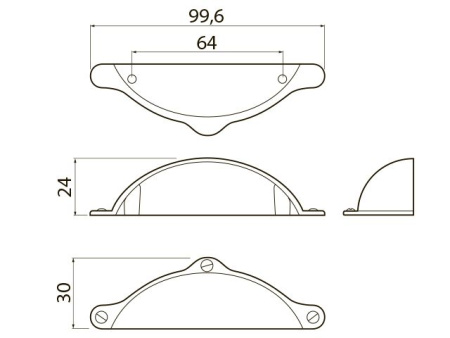 Ручка-раковина, MARSA, 64мм, металл, черный матовый, GTV