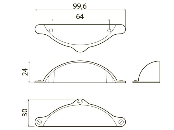 Ручка-раковина, MARSA, 64мм, металл, белый матовый, GTV