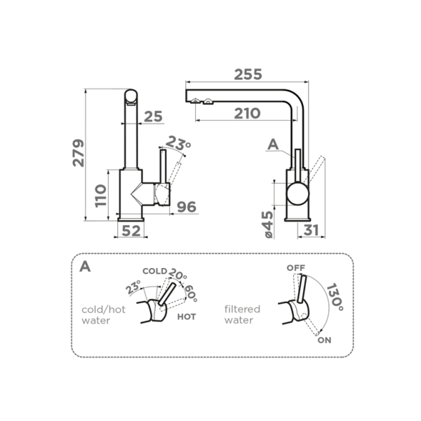 Смеситель Nakagawa 2 Plus-BL, латунь, черный
