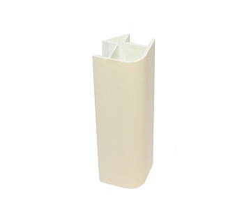 Угол 90* для цоколя универсальный, h=150мм, пластик, алебастр белый, Россия