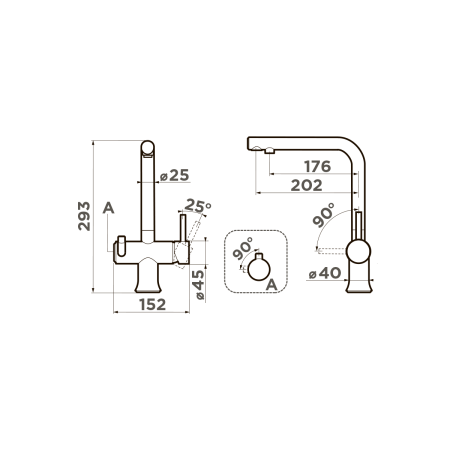 Смеситель Hotaru-GB, латунь, графит