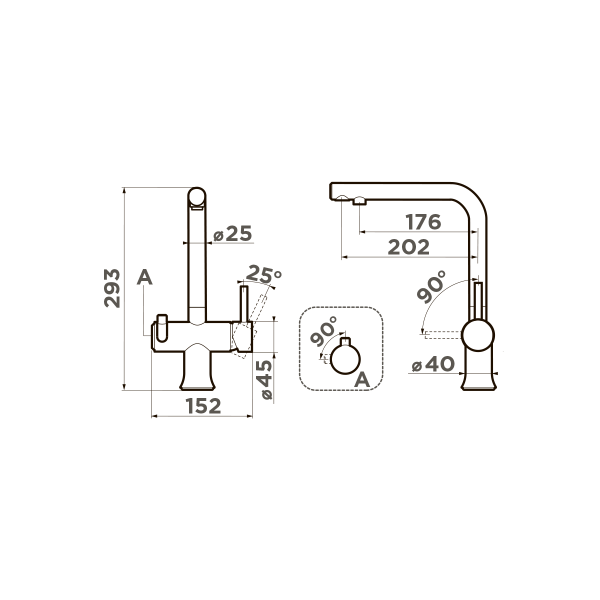 Смеситель Hotaru-GB, латунь, графит