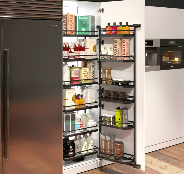 Колонна выкатная Тандем II, 4 корзины, 450х500х1100мм, в базу на 450мм, антрацит, Kessebohmer