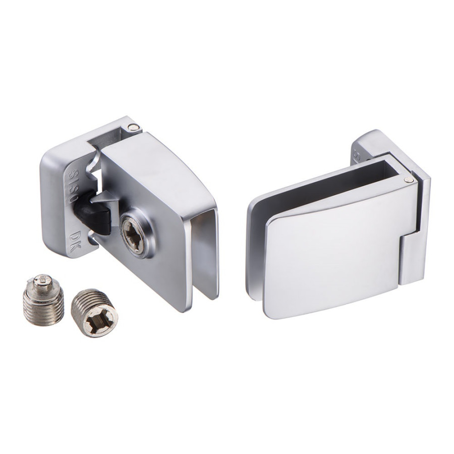 Петли SQUARE для стекла на узкие рамки (компл. верх+низ), алюминий
