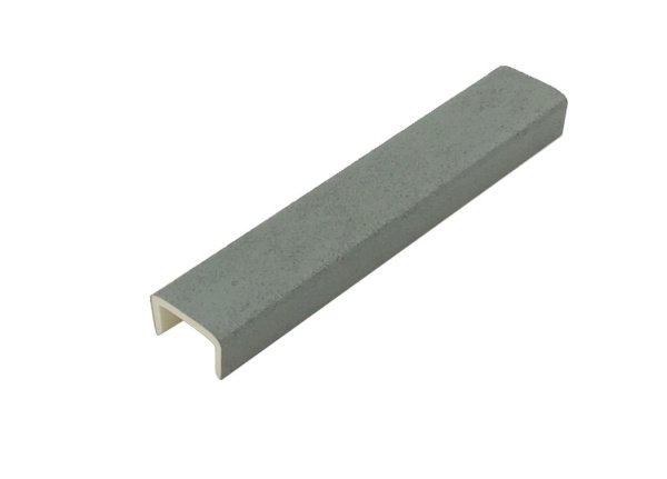 Торцевая заглушка для цоколя, h=100мм, пластик, бетон темный, Россия