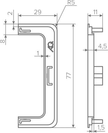 Заглушка контурная универсальная для горизонтального C-образного профиля, пластик, золото, AQ