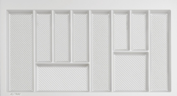 Лоток для кухонных принадлежностей TRAY 900, 790-850х420-490мм, белый, AQ