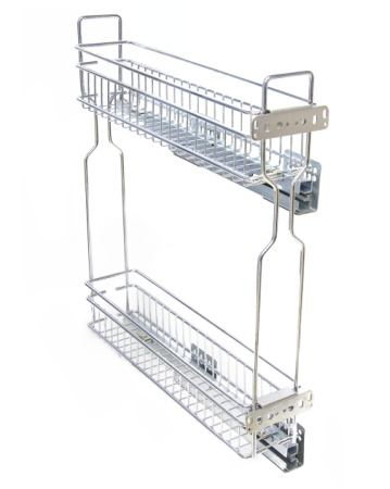 Корзина 150мм в верхнюю базу, 2 яруса, 95х260х500мм, боковое левое, с доводчиком, CMF