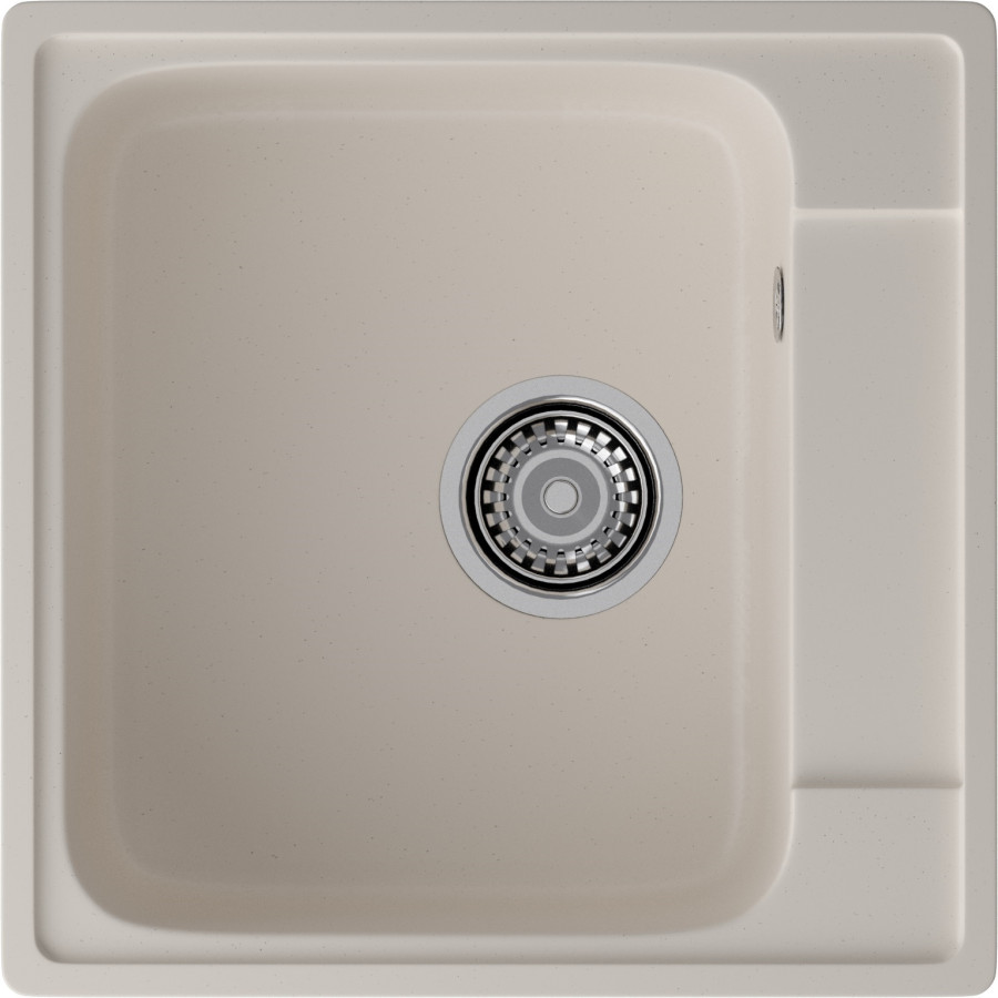 Мойка ЭкоМ 4848, 480х480мм, кварц, белый (без сифона)