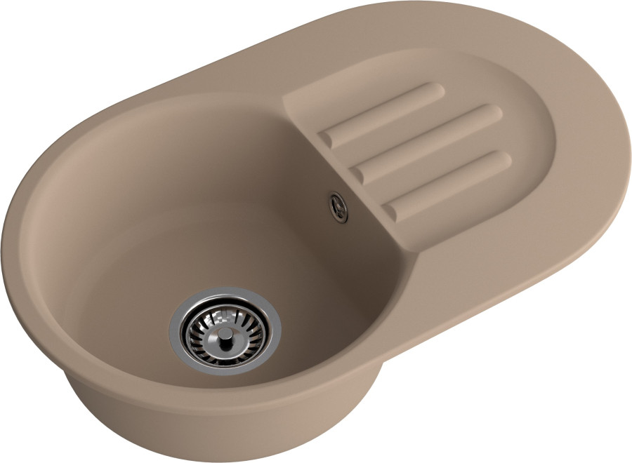 Мойка ЭкоМ М-685, 683х433мм, мрамор, песочный (без сифона)
