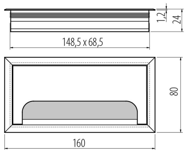 Заглушка для кабель-канала, 80х160мм, алюминий, GTV