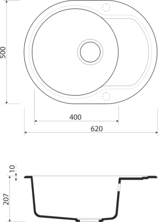 Мойка Manmaru 62-BL, Artgranit/черный