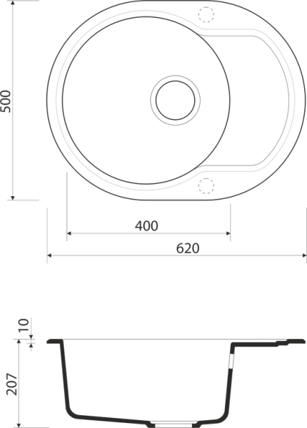 Мойка Manmaru 62-BL, Artgranit/черный