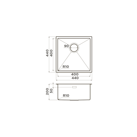 Мойка Taki 44-U/IF-GB, нержавеющая сталь, графит
