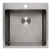 Мойка Онега 50, 500х500х220мм, нержавеющая сталь SUS 304, 1 отверстие, брашированная сталь, HISSEN