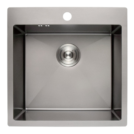 Мойка Онега 50, 500х500х220мм, нержавеющая сталь SUS 304, 1 отверстие, брашированная сталь, HISSEN