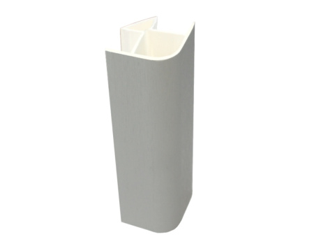 Угол 90* для цоколя универсальный, h=100мм, пластик, титан, Россия