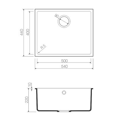 Мойка Bosen 54-U-BL, Tetogranit/черный