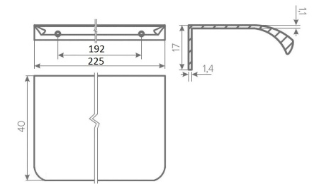 Ручка торцевая, HEXA, 192/225мм, металл, брашированное золото, GTV