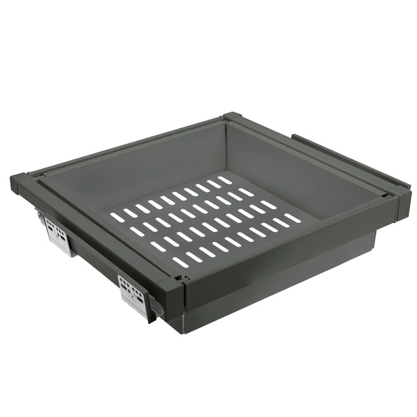 Корзина для белья в шкаф на 600мм, 485х530х120мм, полное выдвижение, с доводчиком, графит