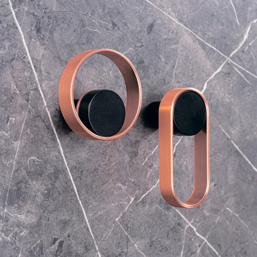 Крючок ORBIT, 7007045ZM226, 105х45х45мм, однорожковый, металл, черный матовый/медь, Viefe