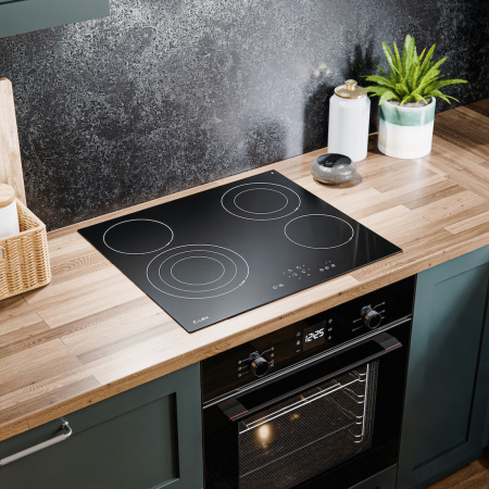 Варочная панель EVH 642B BL, 60см, стеклокерамика, черный, Lex