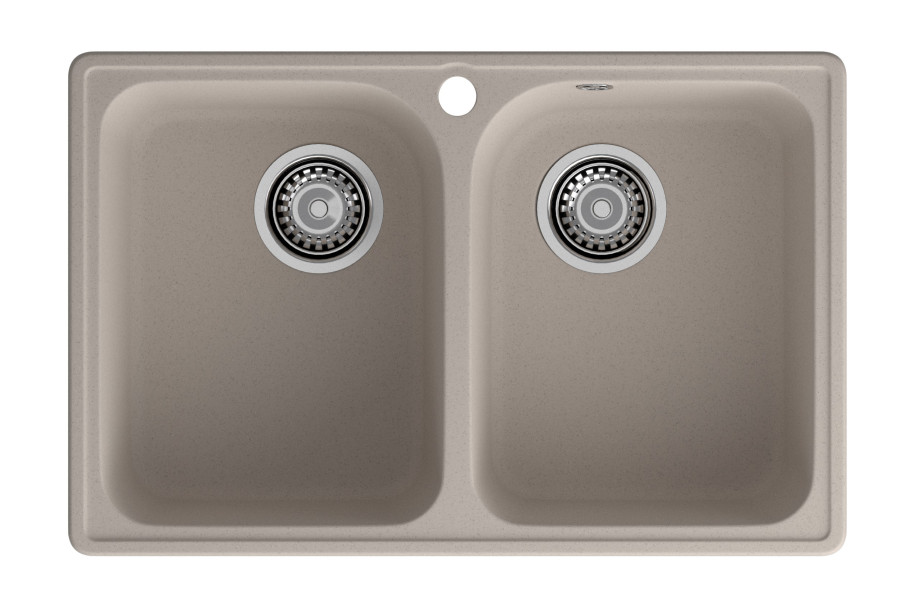 Мойка ЭкоМ 7448-2, 740х480мм, кварц, песочный (без сифона)