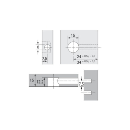 Эксцентрик Rastex 15, для плиты 15мм, цинк