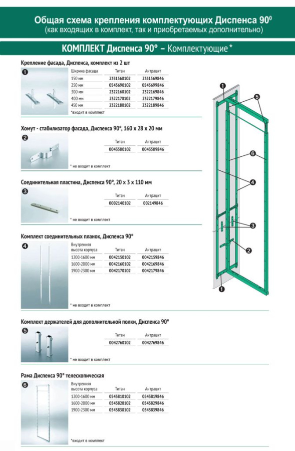 Колонна выкатная Диспенса 90*, 5 корз, 150х1600-2000мм, част. выдв, в базу 150, антрацит, Kessebohmer