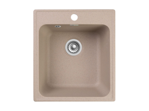 Мойка GranFest QUARZ 17, 418х477 мм, песочный (квадратная, без сифона)