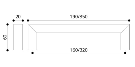 Ручка-скоба, Union Knopf, 320мм, металл, чернёное железо