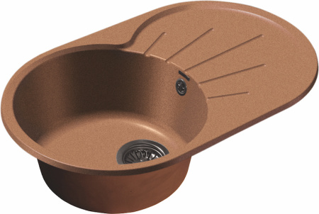 Мойка GranFest RONDO 750L с крылом, 746х455 мм, терракот