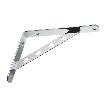 Полкодержатель стальной, укрепленный, с отверстиями, 30кг на пару, хром, GTV