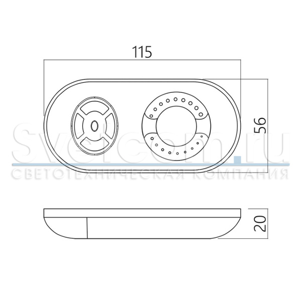 Выключатель с радио-пультом для одноцветн. лент, с диммером, 12-24В/120-240Вт, пластик, белый