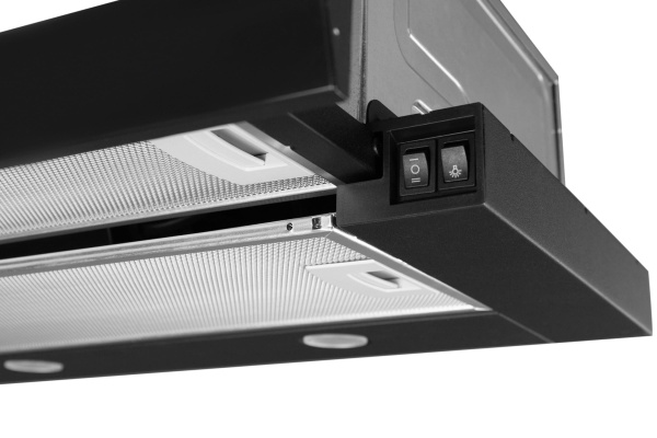 Вытяжка встраиваемая телескопическая Rebus Black, 60 см, б/уг. фильтра, черный, Konigin