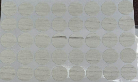 Заглушка самоклейка d=18мм, дуб крафт белый